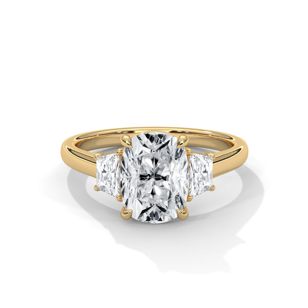 Three Stone Brilliant Trapezoid Setting