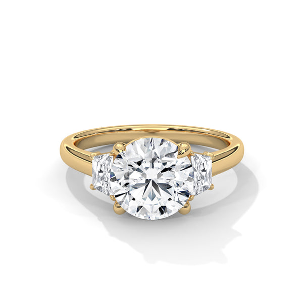 Three Stone Brilliant Trapezoid Setting