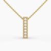 0.1ctw Round Lab Grown Diamond Bar Necklace | 14k Gold