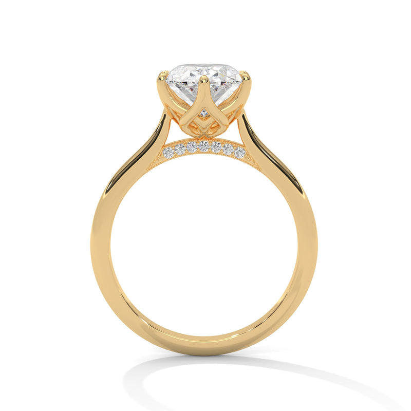 Elysian Tulip Setting Solitaire Style Engagement Ring