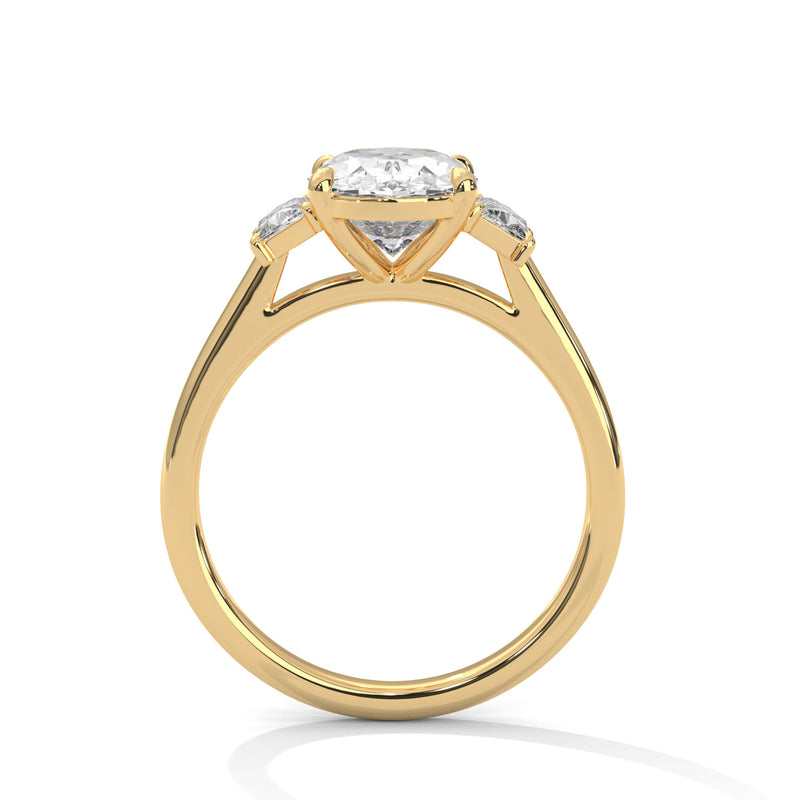 Three Stone Brilliant Trapezoid Setting