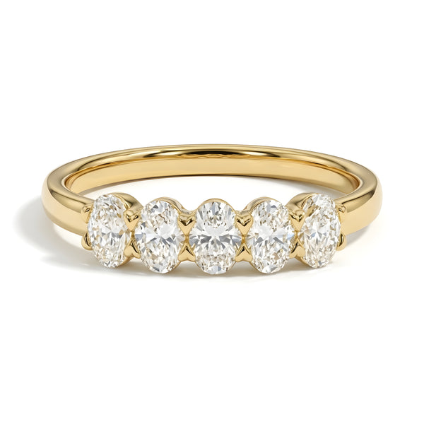 Five Stone Oval Lab Grown Diamond Band