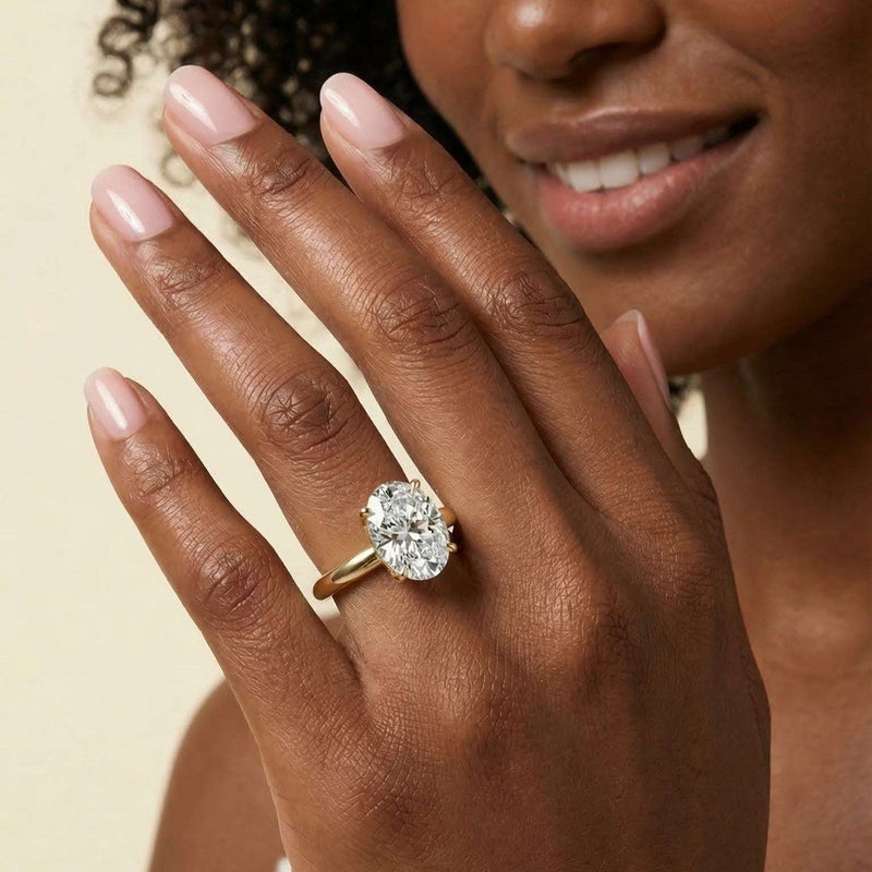 2.93 Carat Oval Solitaire Setting Yellow Gold