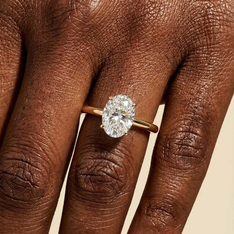 2.93 Carat Oval Solitaire Setting Yellow Gold