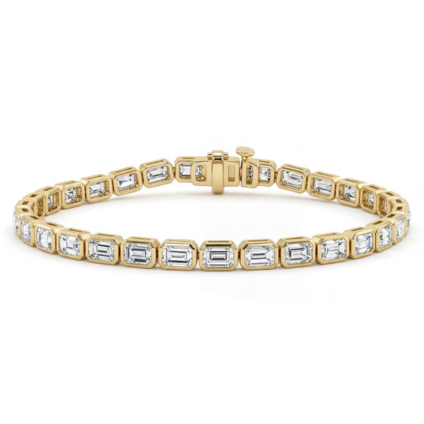 Emerald Bezel Lab-Grown Diamond Tennis Bracelet