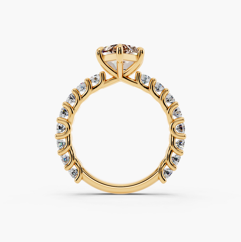 Bubble Champagne Setting Lab Grown Diamond Ring