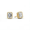 Emerald Bezel Lab-Grown Diamond Stud Earrings