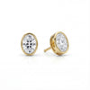 Oval Bezel Lab-Grown Diamond Stud Earrings