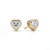 Heart Bezel Lab-Grown Diamond Stud Earrings