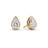 Pear Bezel Lab-Grown Diamond Stud Earrings