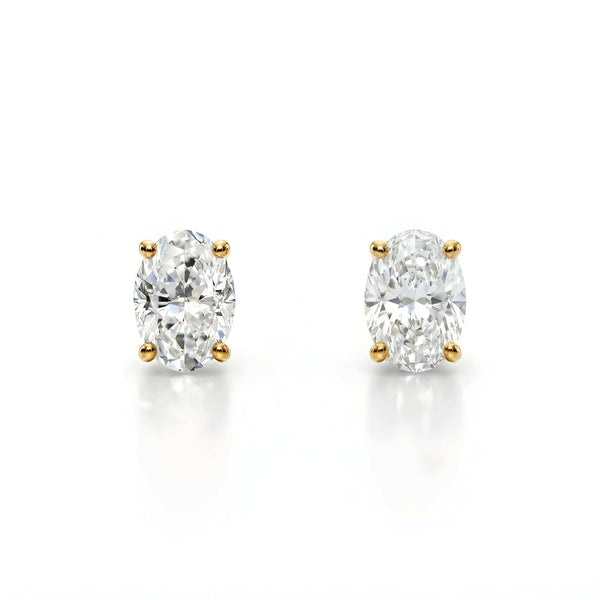 Oval 4-Prong Lab-Grown Diamond Stud Earrings
