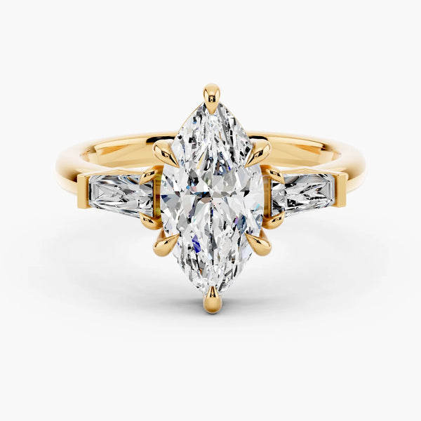 Three Stone Tapered Baguette Diamond Setting