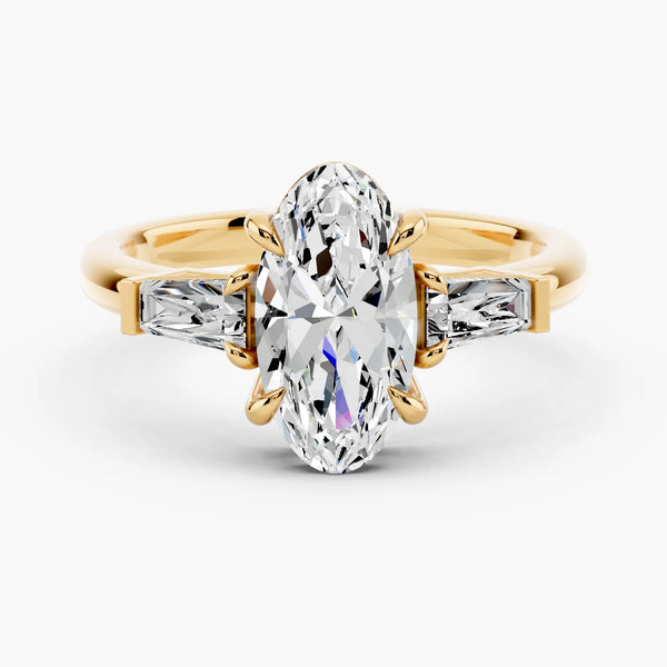 Three Stone Tapered Baguette Diamond Setting