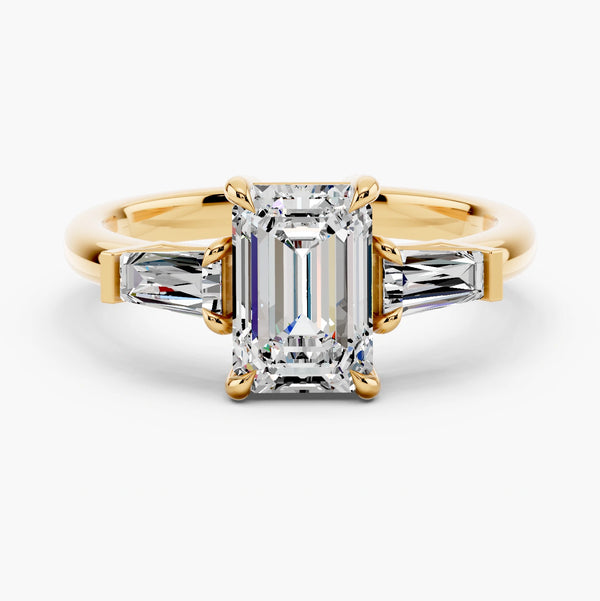 Three Stone Tapered Baguette Diamond Setting