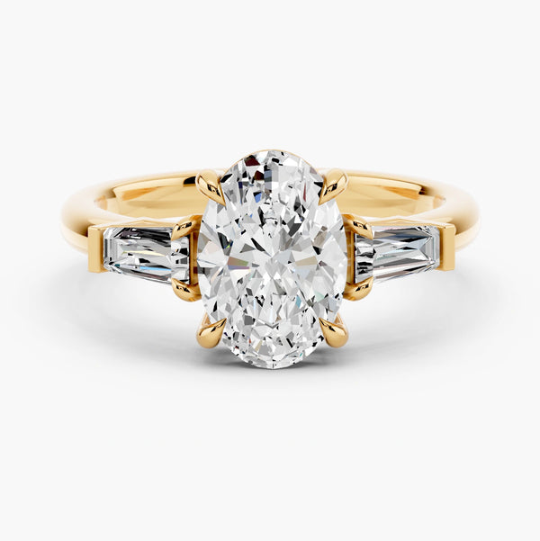 Three Stone Tapered Baguette Diamond Setting