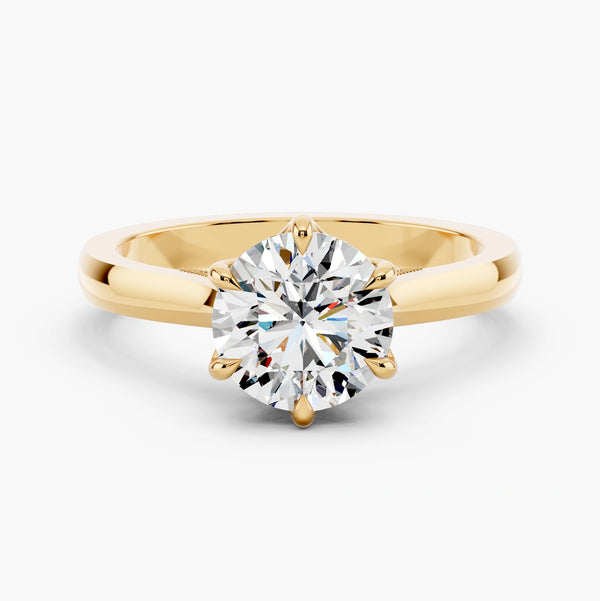 Elysian Tulip Setting Solitaire Style Engagement Ring