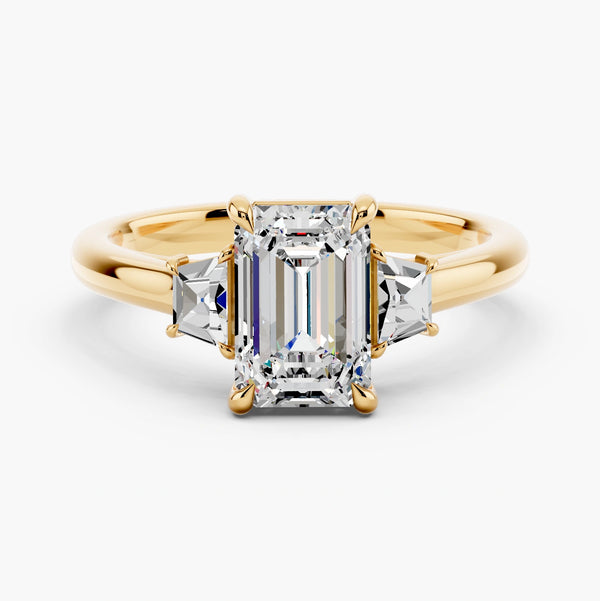 Three Stone Brilliant Trapezoid Setting