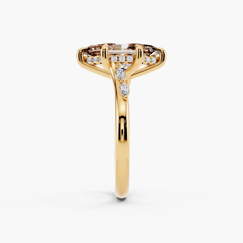 Sarina Twist Hidden Halo Champagne Setting