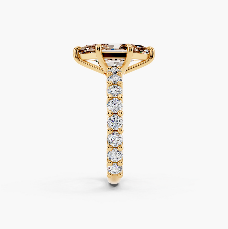 Bubble Champagne Setting Lab Grown Diamond Ring