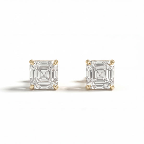 Asscher 4-Prong Lab-Grown Diamond Stud Earrings