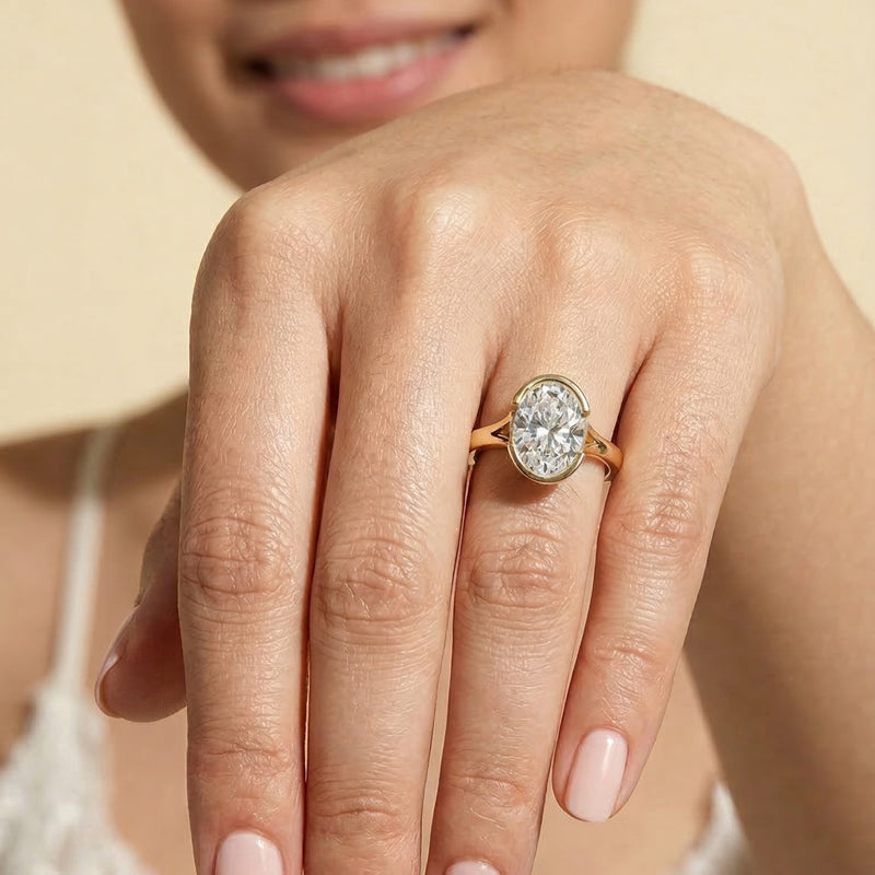 Split Shank Half Bezel Setting
