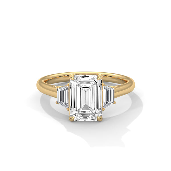 Three Stone Step Cut Trapezoid Setting