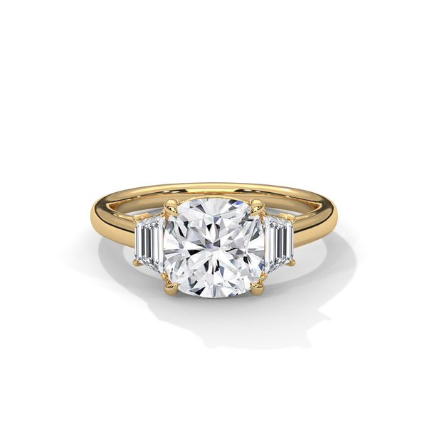 Three Stone Step Cut Trapezoid Setting