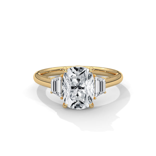Three Stone Step Cut Trapezoid Setting