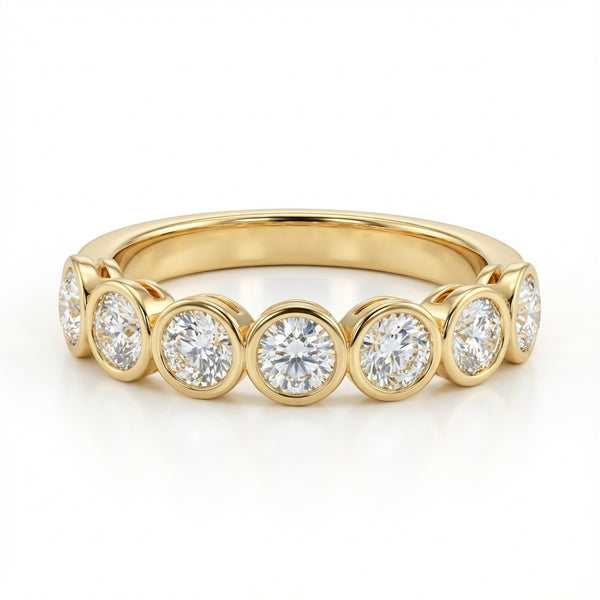 Seven-Stone Lab Grown Diamond Bezel Ring