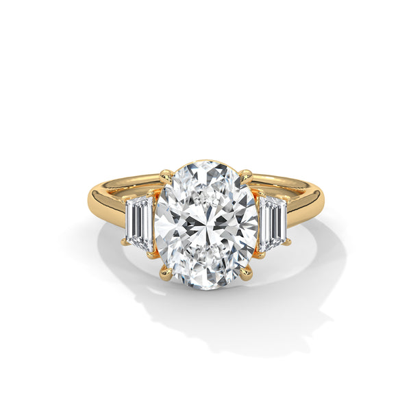 Three Stone Step Cut Trapezoid Setting