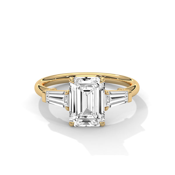 Three Stone Tapered Baguette Diamond Setting