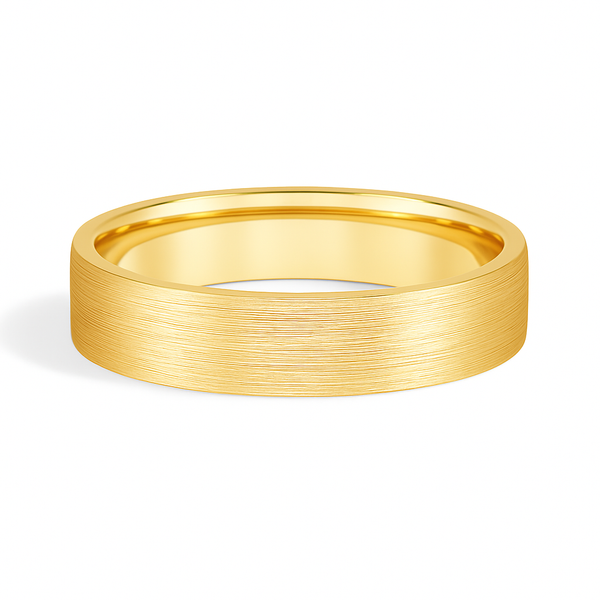 5mm Brushed Straight Edge Wedding Band
