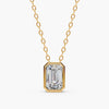 Harlow Bezel Emerald Lab-Grown Diamond Pendant Necklace