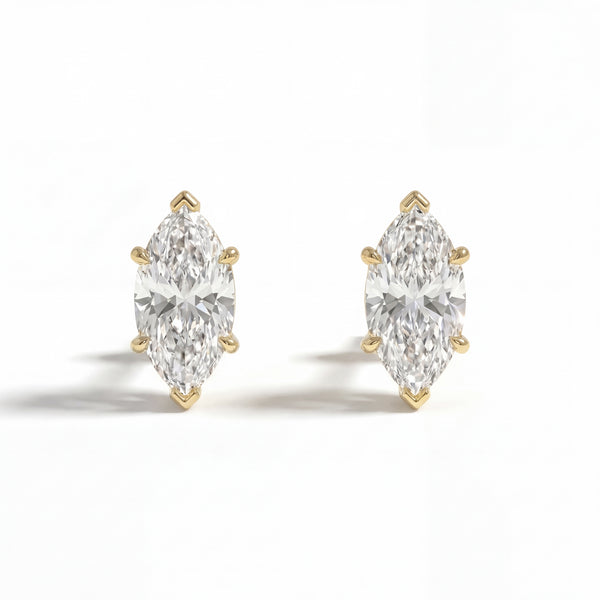 Marquise 6-Prong Lab-Grown Diamond Stud Earrings