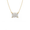 East-West Radiant Lab-Grown Diamond Solitaire Pendant Necklace