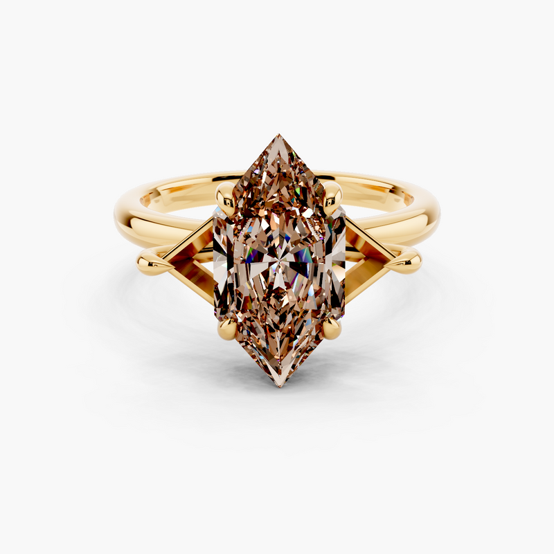 East-West Solitaire Champagne Setting