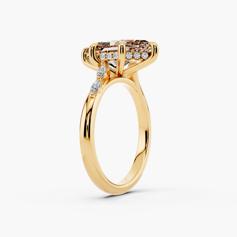 Sarina Twist Hidden Halo Champagne Setting