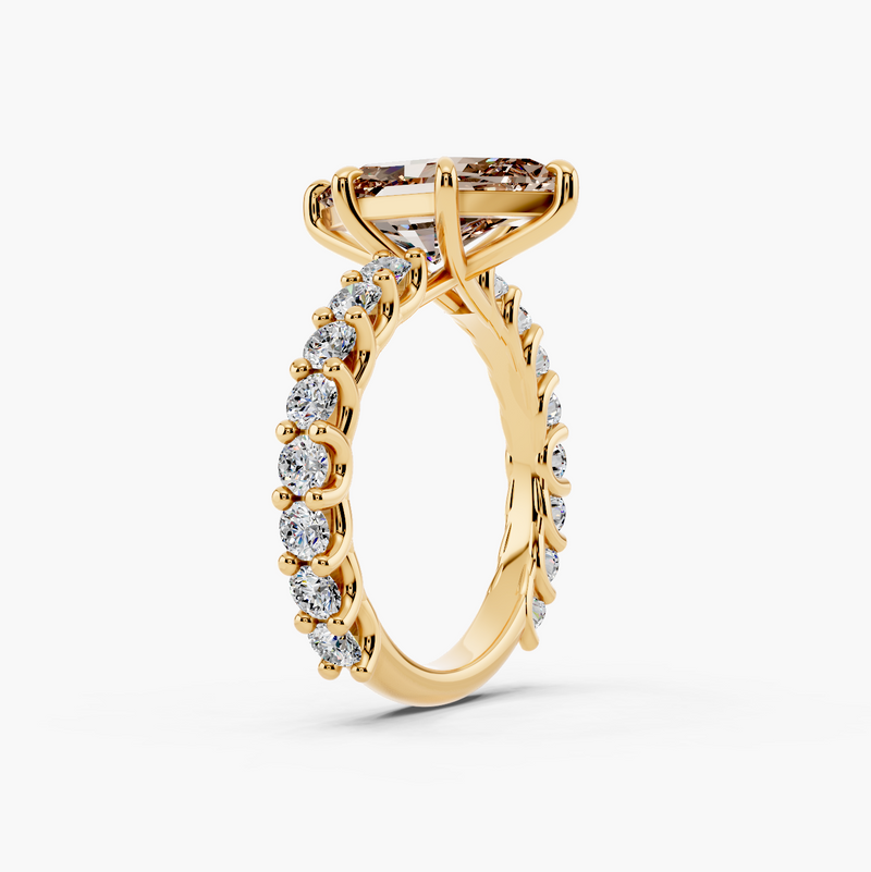 Bubble Champagne Setting Lab Grown Diamond Ring