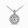 True Halo Diamond Necklace: 0.64ct, 14k White Gold