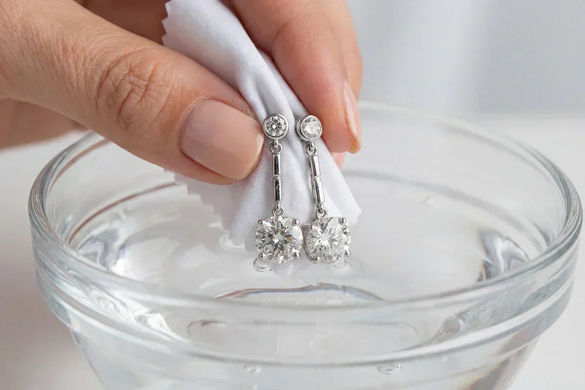 How to Clean Diamond Earrings Without Losing Stones