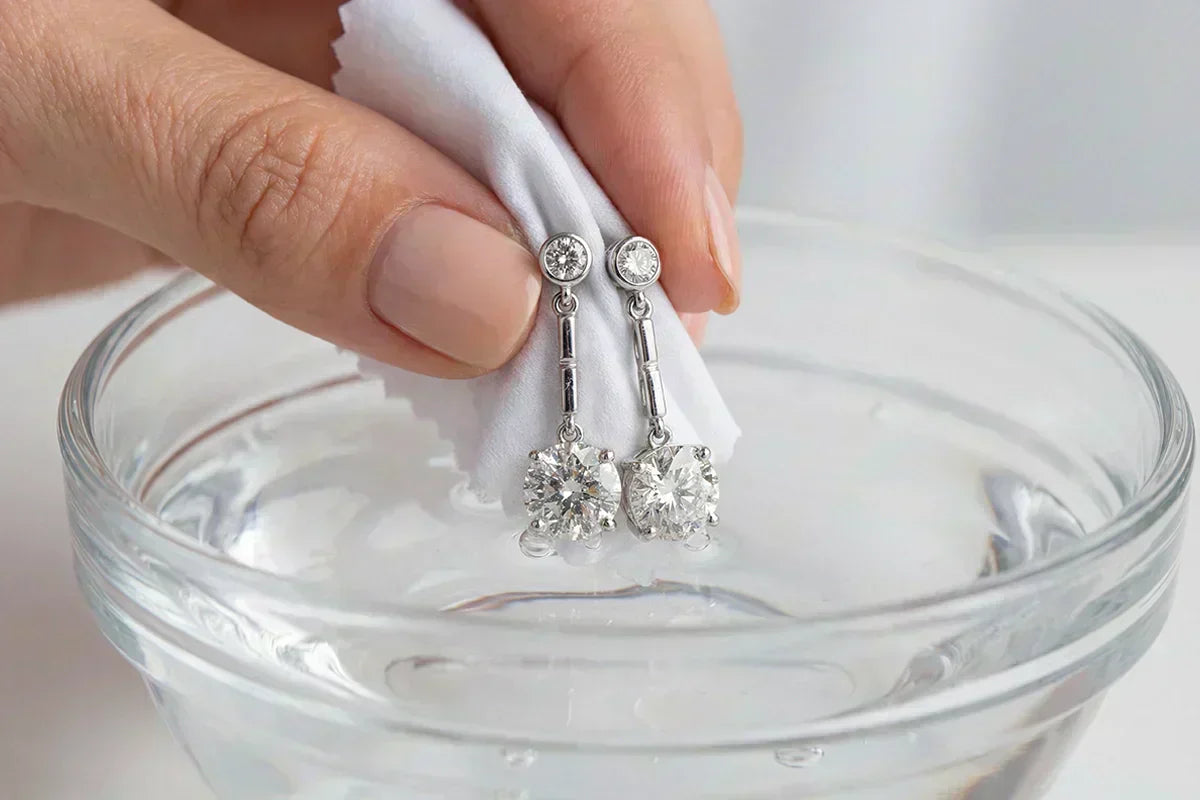 How to Clean Diamond Earrings Without Losing Stones
