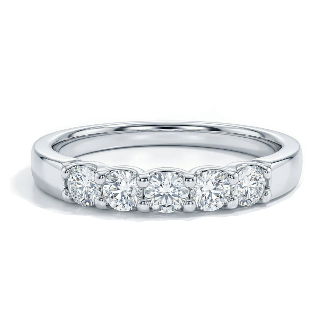 Five Stone Classic Basket Set Round Lab Grown Diamond Ring (0.5 - 2 ct. tw.)