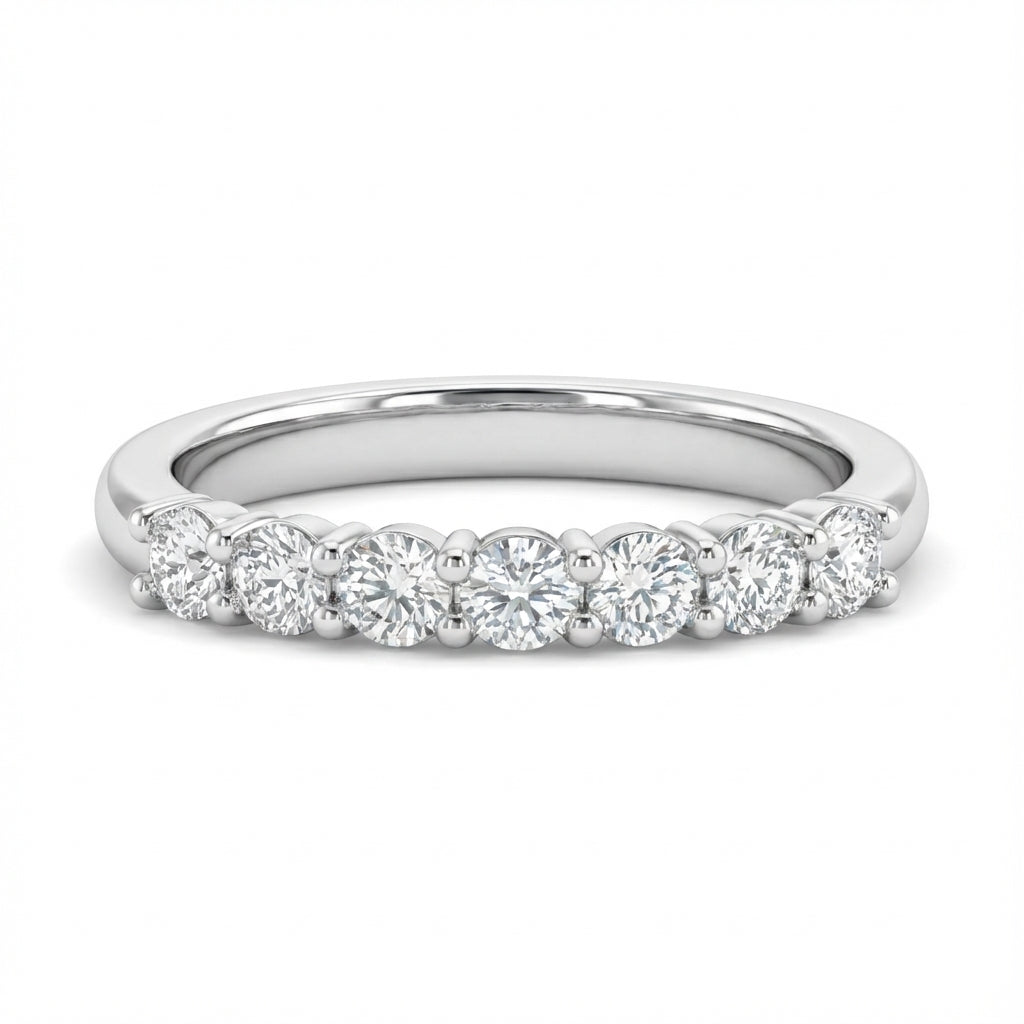 Seven Stone Classic Basket Set Round Lab Grown Diamond Ring (0.5 - 2 ct. tw.)