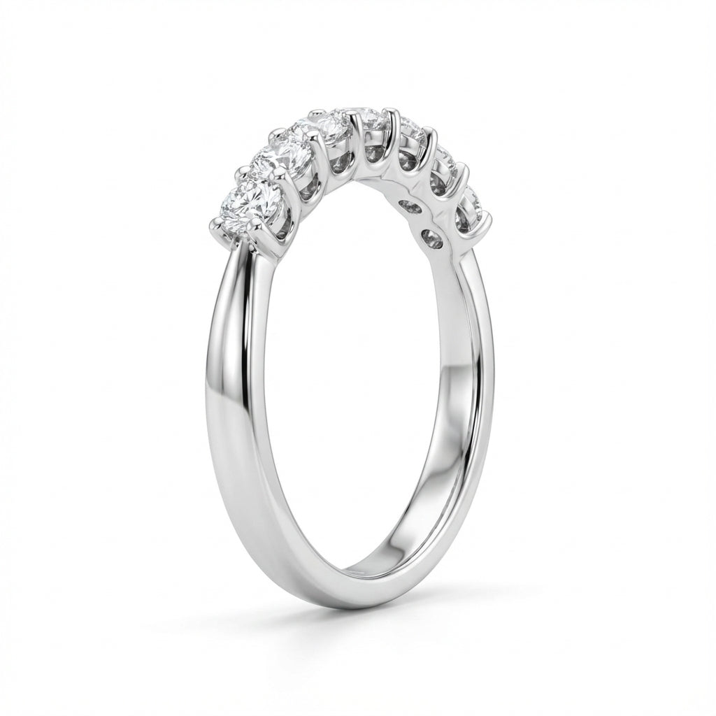 Seven Stone Classic Basket Set Round Lab Grown Diamond Ring (0.5 - 2 ct. tw.)