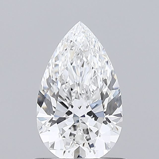 0.78 A sparkling pear-shaped diamond with intricate facets reflecting light, set against a neutral gray background, conveying elegance and luxury.