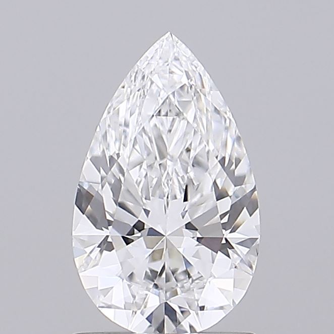 0.91 A sparkling, clear pear-shaped diamond showcasing intricate facets that reflect light beautifully.