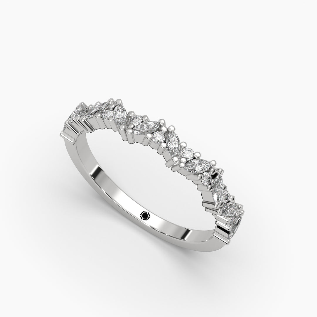Marquise and Round Wedding Band
