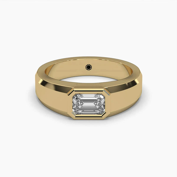 1ctw Emerald Diamond Men's Wedding Ring