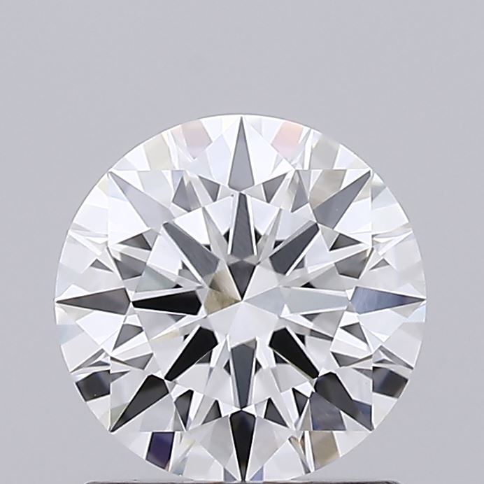 1.02 A sparkling round-cut diamond with intricate facets reflecting light, creating a brilliant display against a plain grey background. The tone is elegant and luxurious.