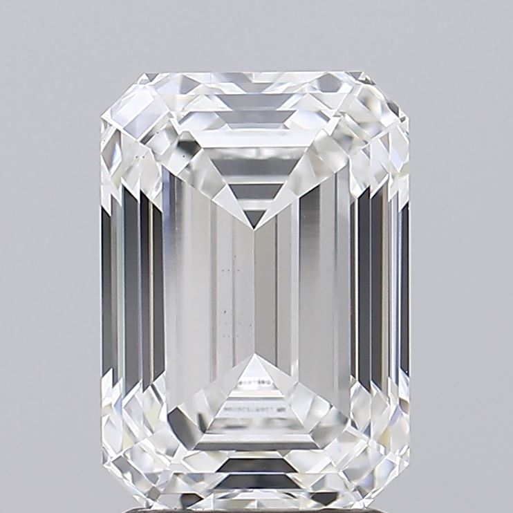 1.06 A clear, emerald-cut diamond showcases precise facets and a reflective surface, exuding elegance and brilliance